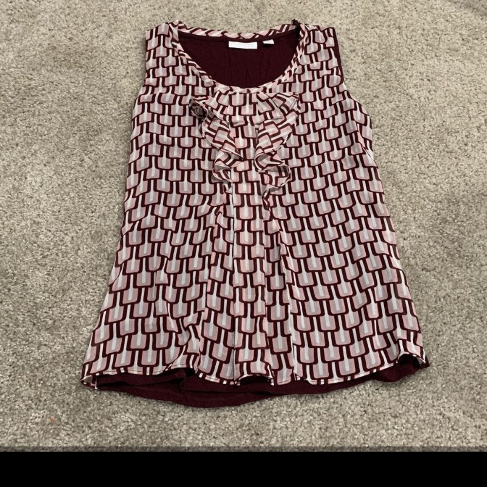 New New York &Company Burgundy Dress Blouse